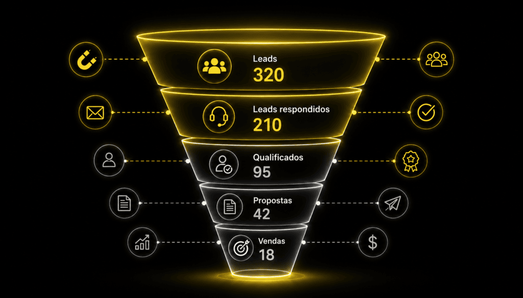 Processo organizado de recebimento e atendimento de leads por WhatsApp.
